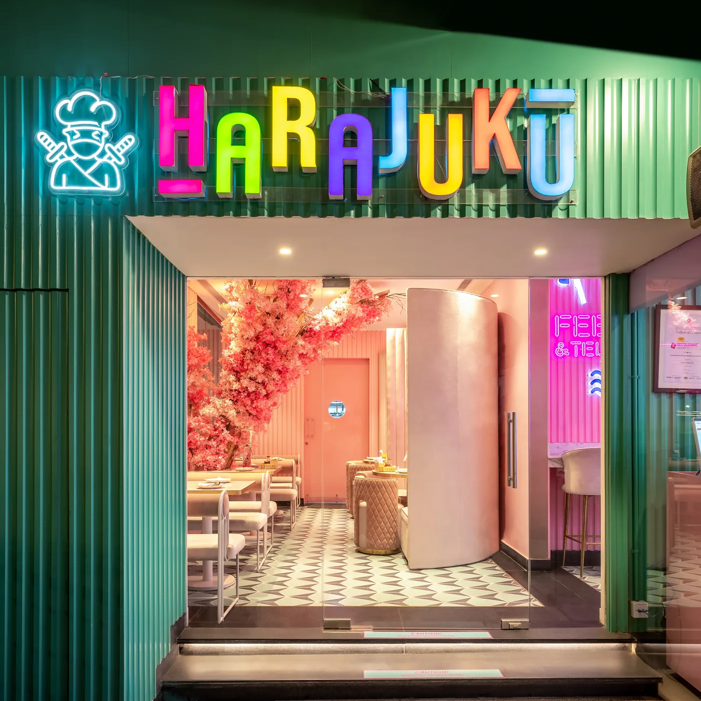 Harajuku Tokyo Cafe branded entrance